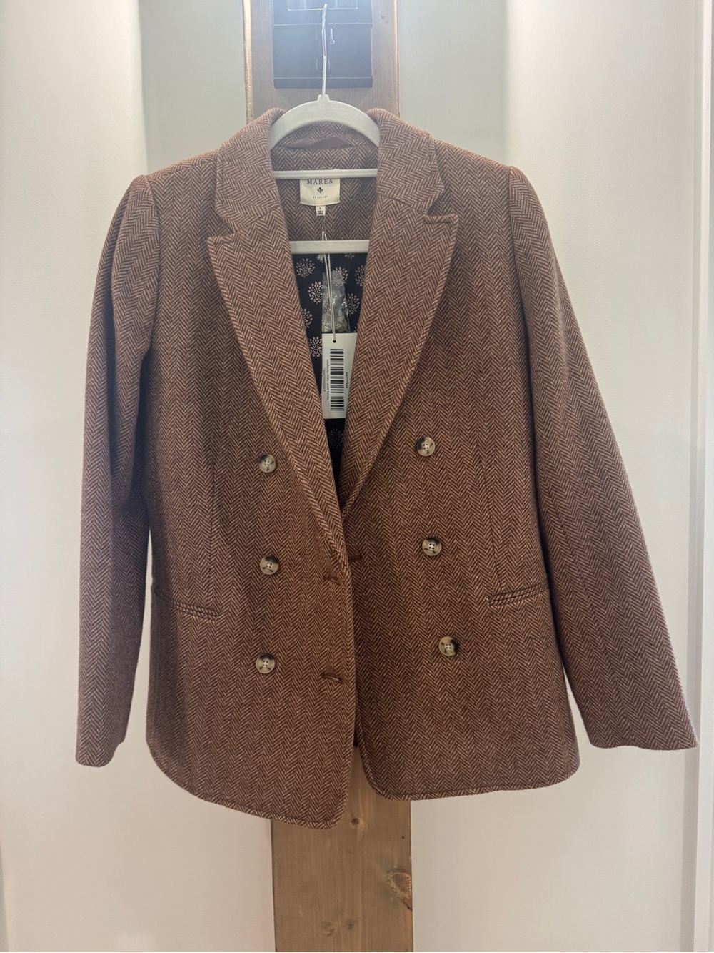 Marea the brand NWT camel herringbone jacket. Size small. Retails for $595